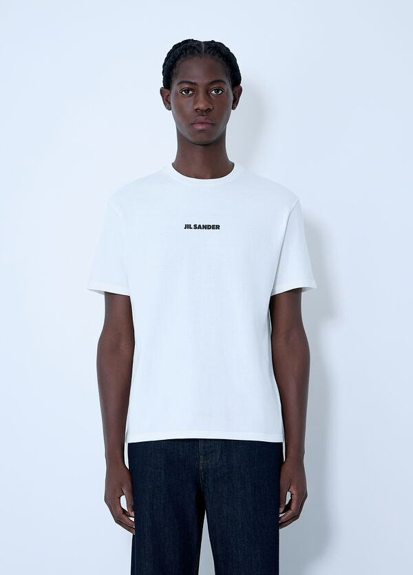 Jil Sander Logo Print T-Shirt White jil0163003